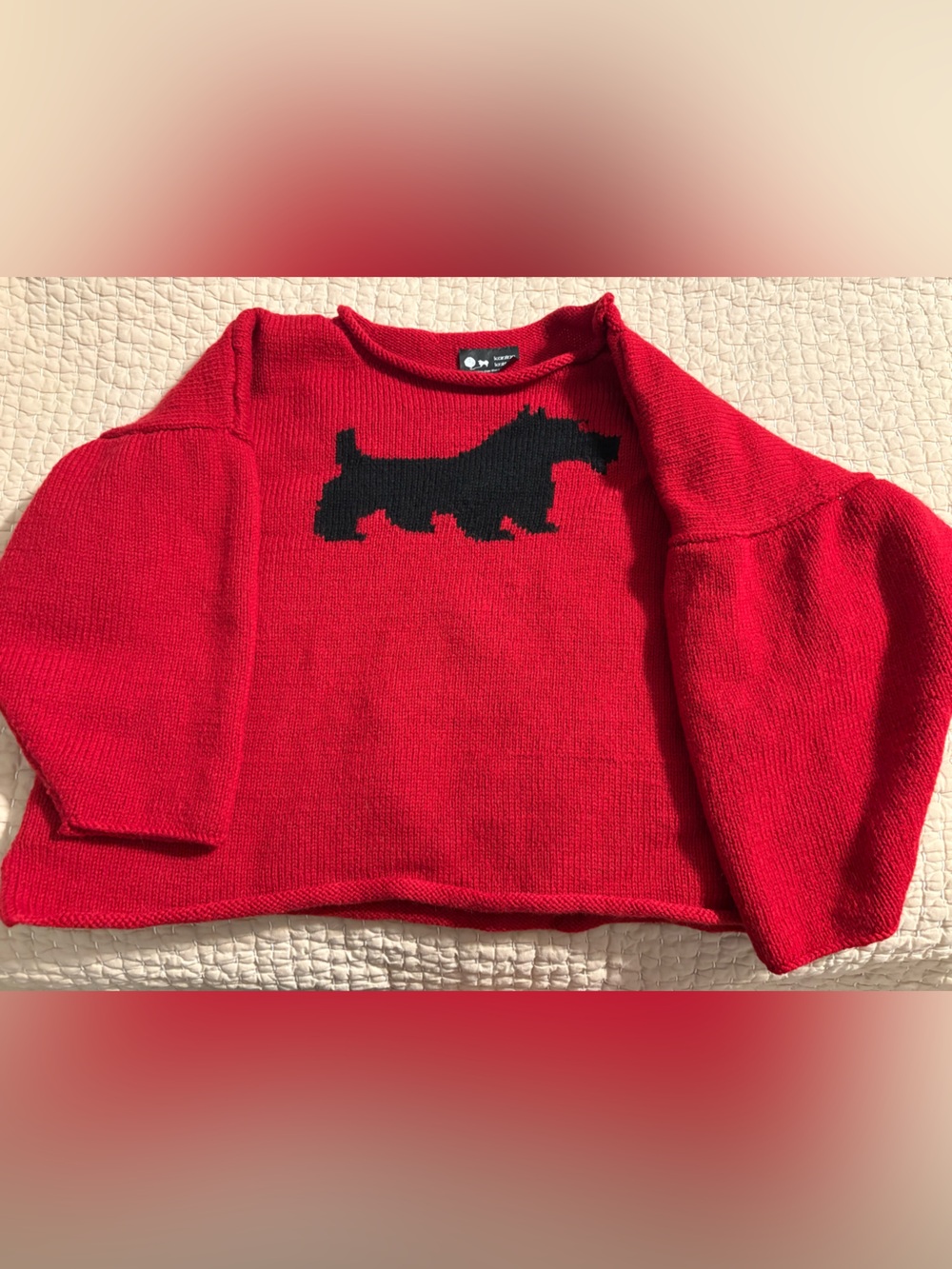 Kanine Knits Scottish Terrier Dog sweater 100% wool and mothproof Size Large